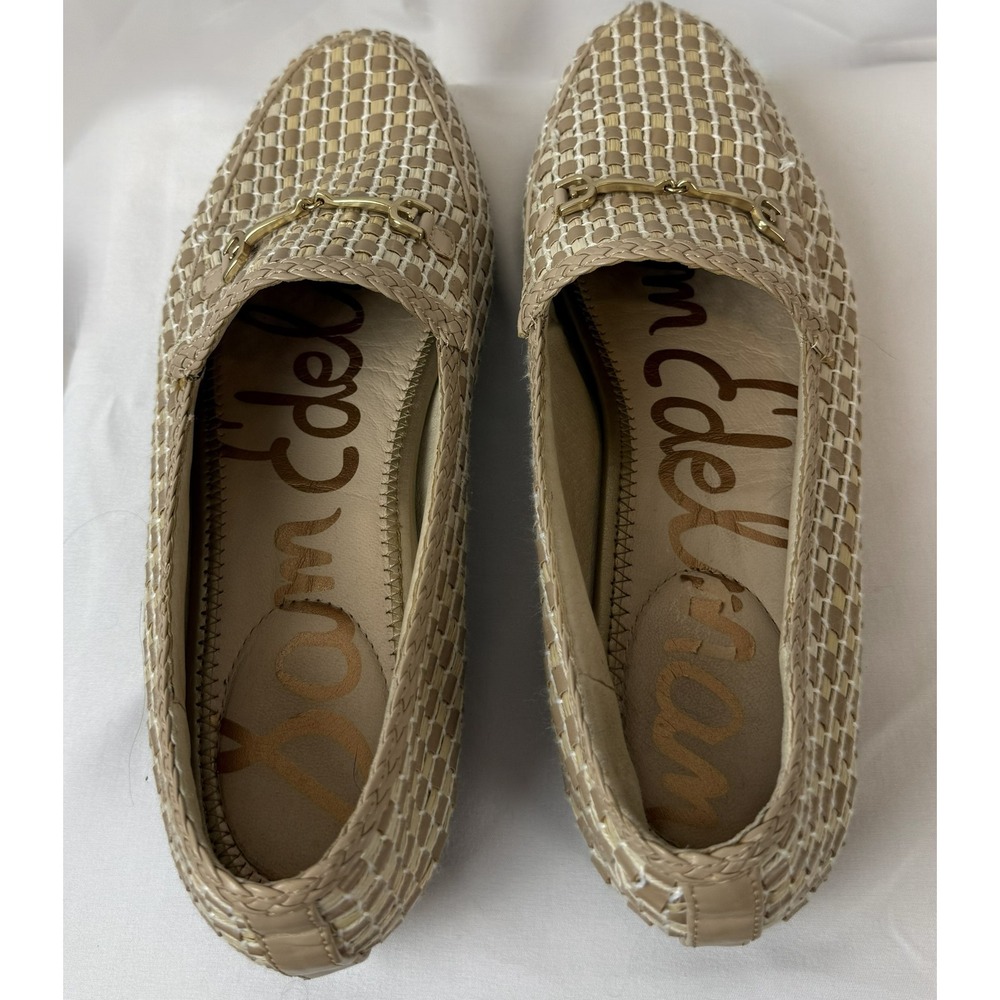 Sam Edelman Woven Raffia Horsebit Loafers – Natural/Tan – Women's 8.5 - Picture 2 of 4